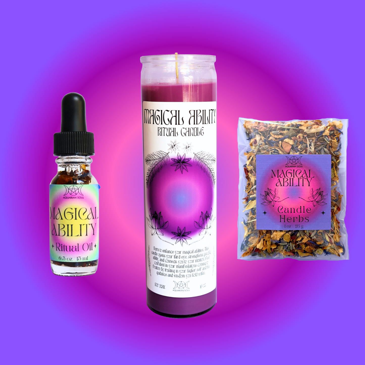 Magical Ability 7 Day Ritual Candle Dressing Kit