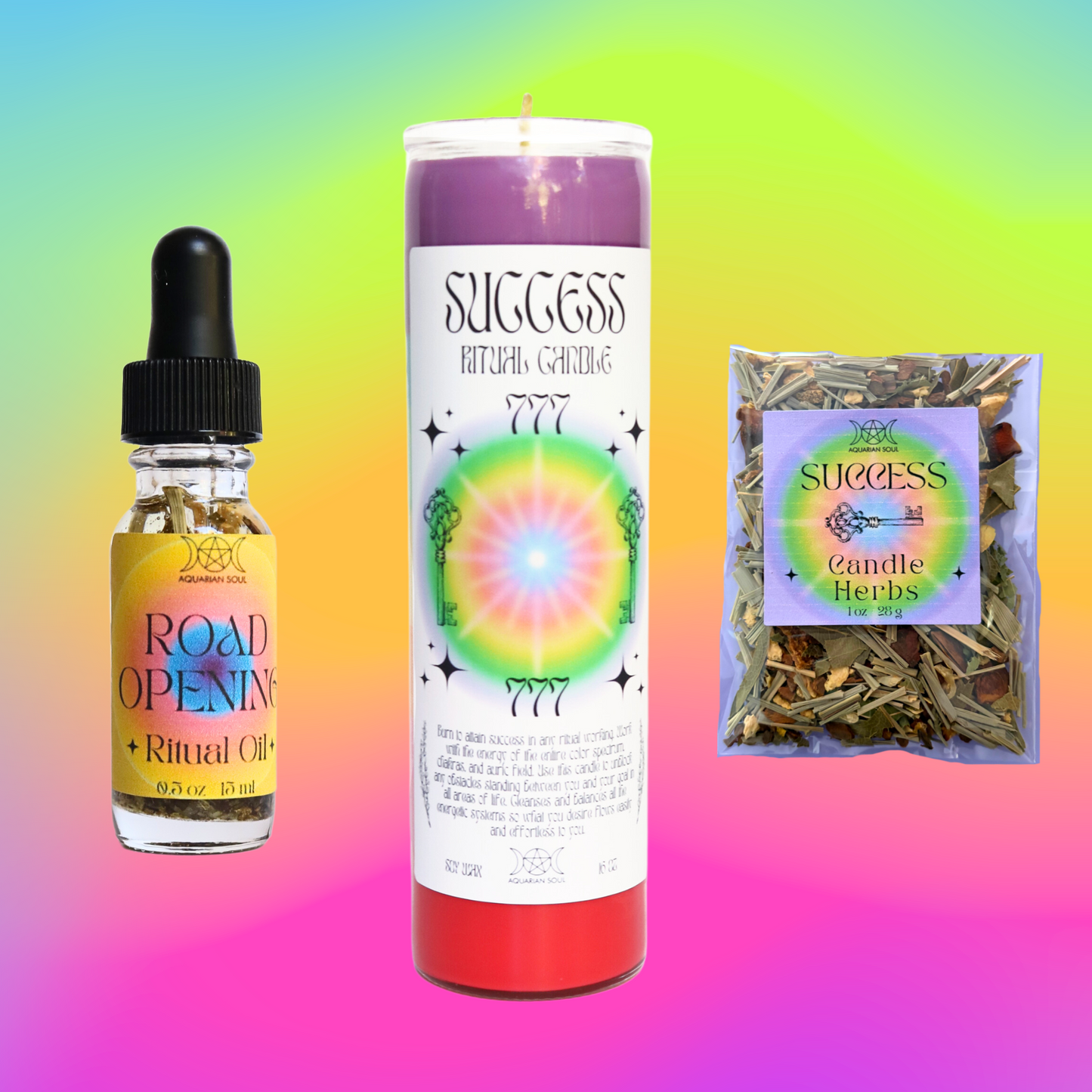 Success 7 Day Ritual Candle Dressing Kit