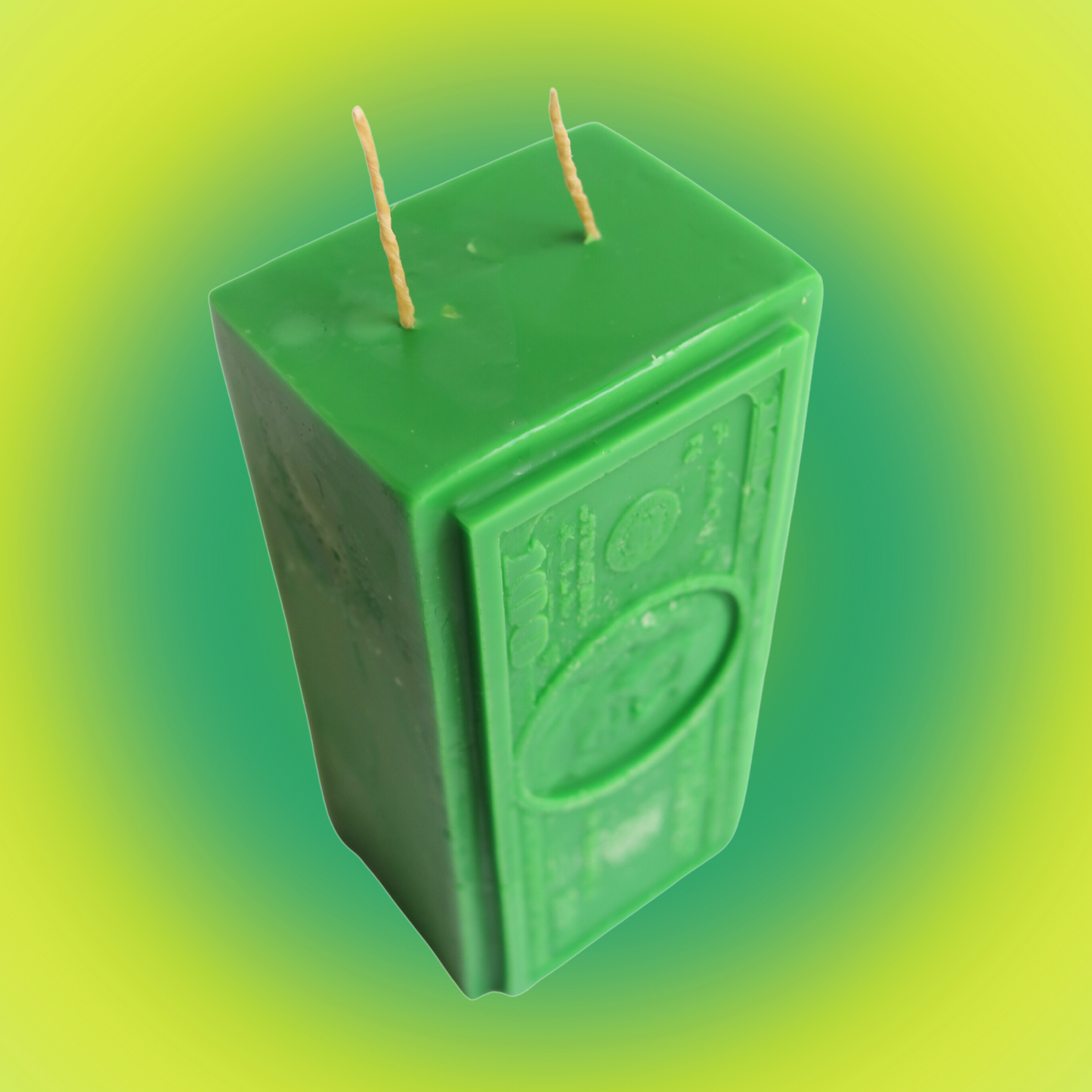 Money $100 Bill Stack Figure Candle Double Wick