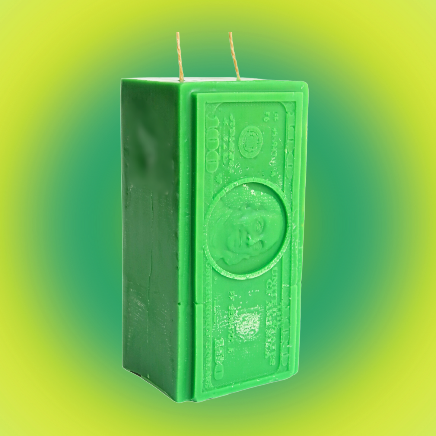 Money $100 Bill Stack Figure Candle Double Wick