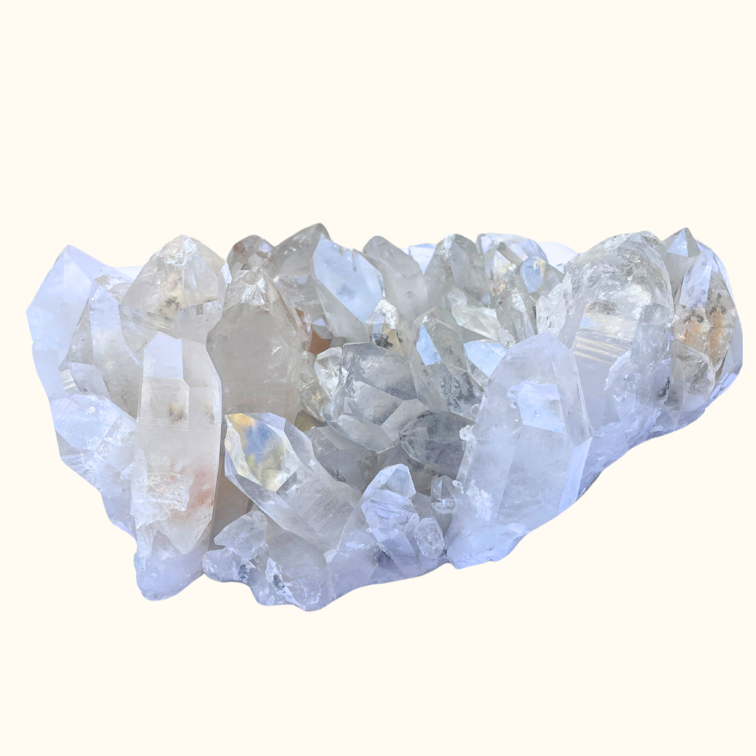 Quartz Cluster Large Yin Yang Orange & Gray Hues