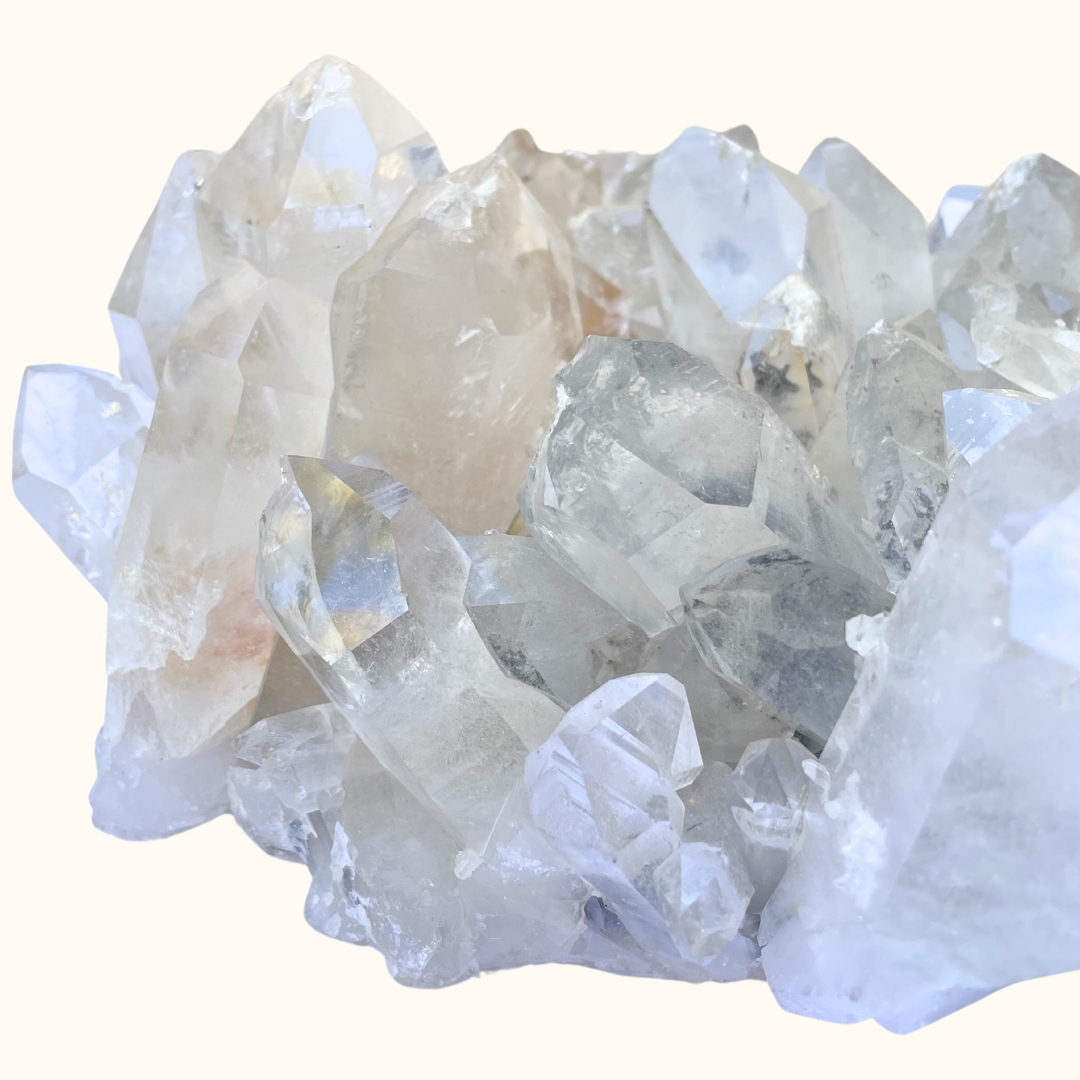 Quartz Cluster Large Yin Yang Orange & Gray Hues