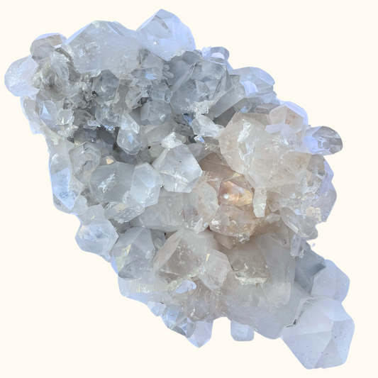 Quartz Cluster Large Yin Yang Orange & Gray Hues