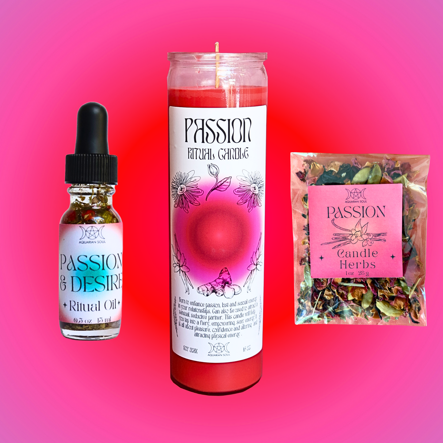 Passion 7 Day Ritual Candle Dressing Kit