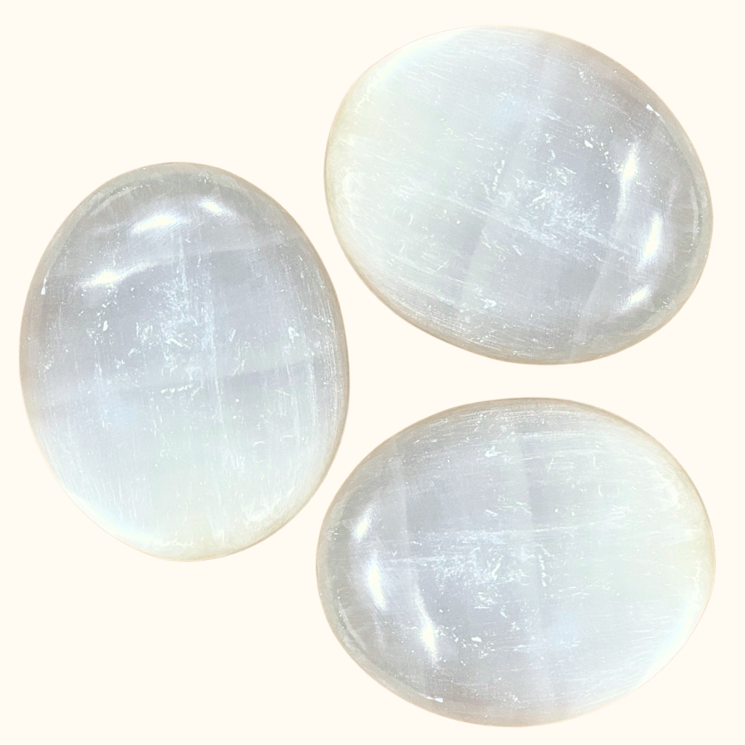 Selenite Palm Stone