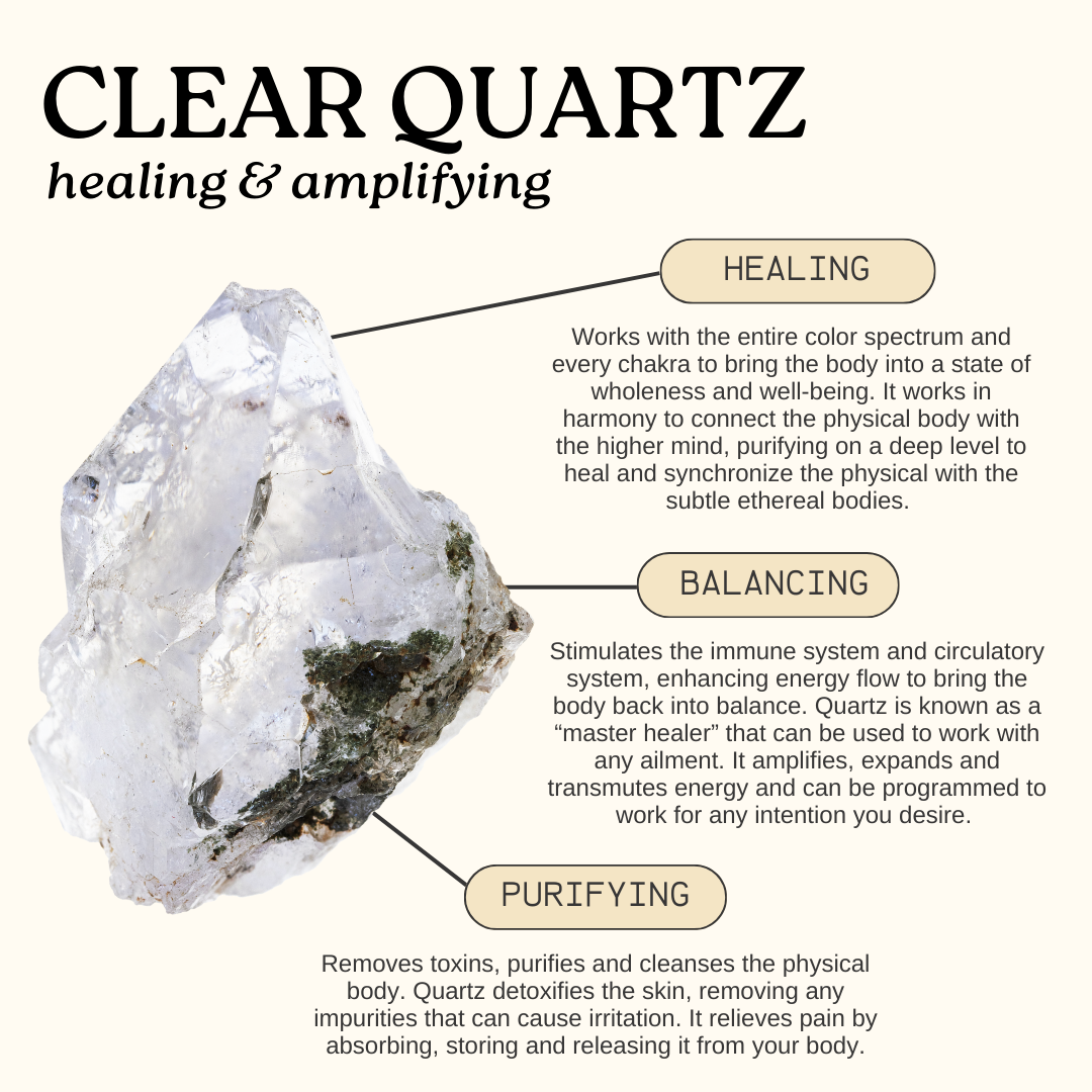 Clear Quartz Gemstone Facial Roller