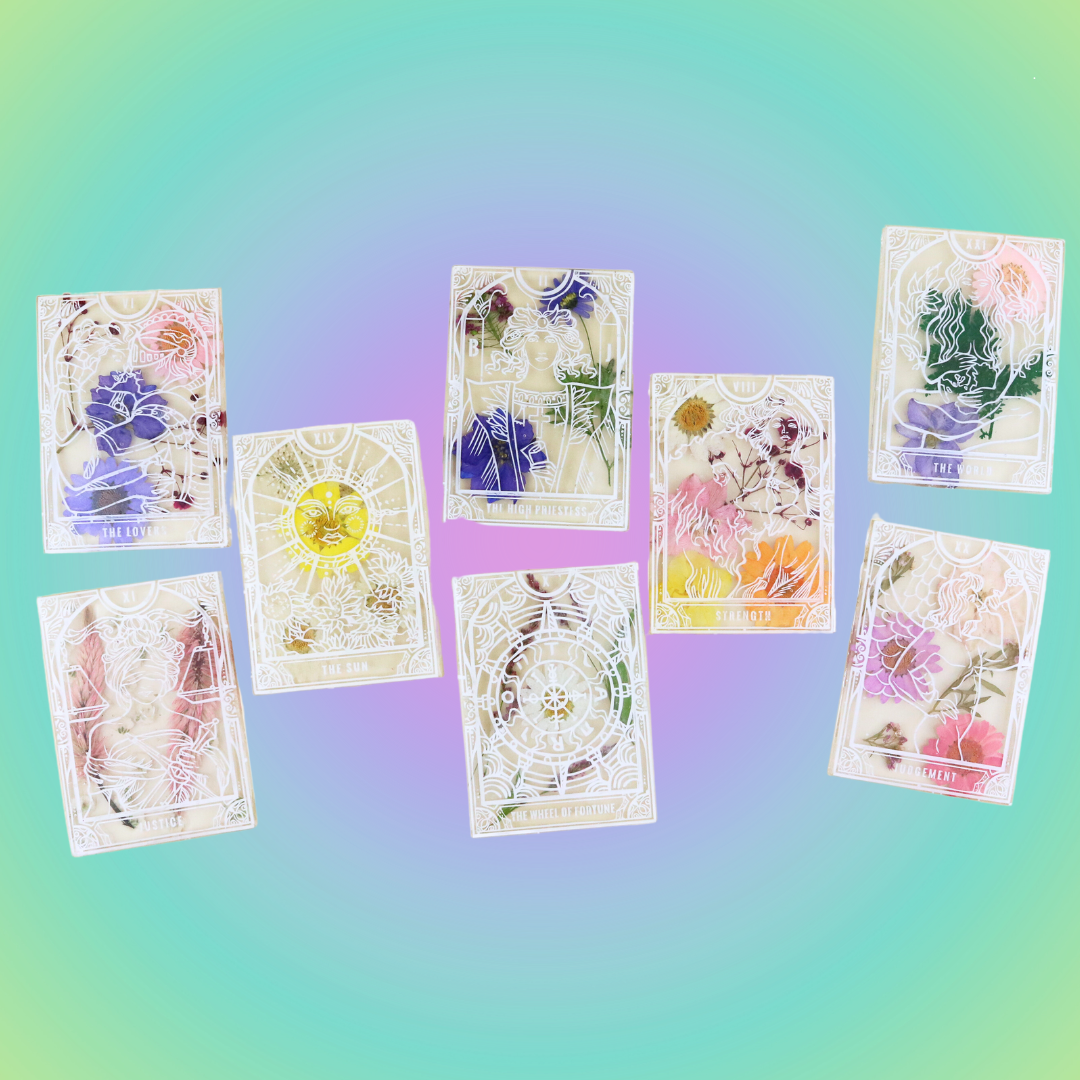 Pressed Flower Transparent Tarot Card Deck