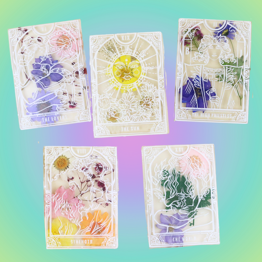 Pressed Flower Transparent Tarot Card Deck