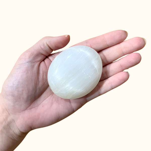 Selenite Palm Stone