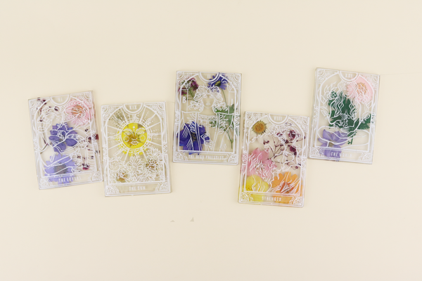 Pressed Flower Transparent Tarot Card Deck