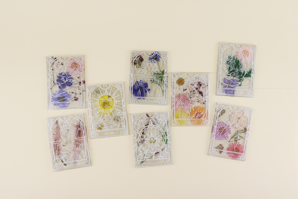 Pressed Flower Transparent Tarot Card Deck