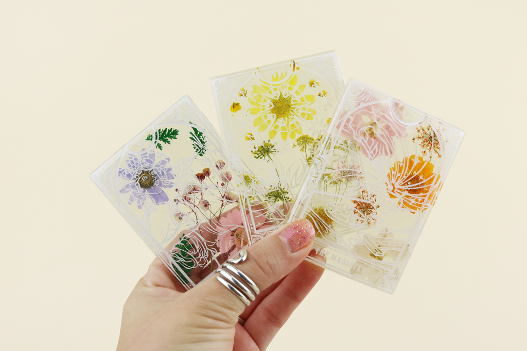 Pressed Flower Transparent Tarot Card Deck